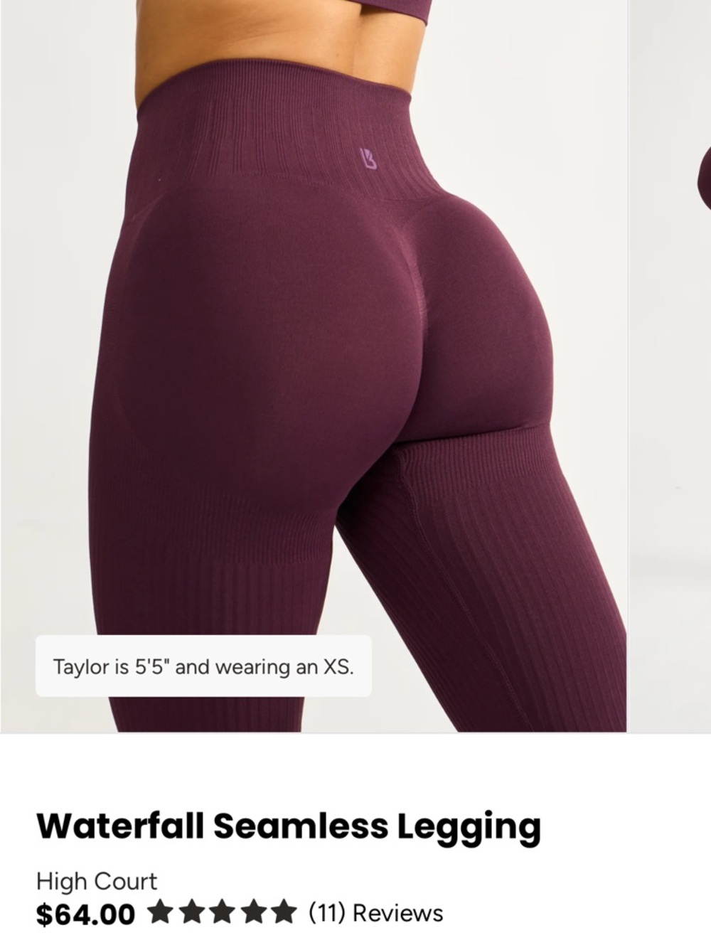 BuffBunny waterfall Leggings - Plum - Picture 7 of 7